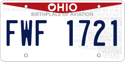 OH license plate FWF1721