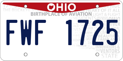 OH license plate FWF1725