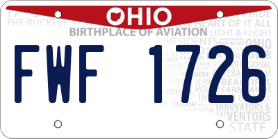OH license plate FWF1726