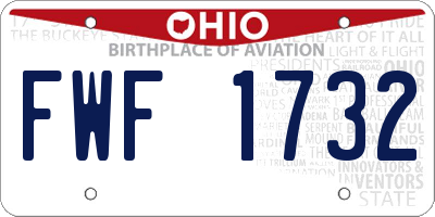 OH license plate FWF1732