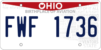 OH license plate FWF1736