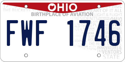OH license plate FWF1746