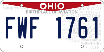 OH license plate FWF1761