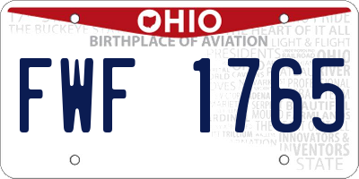OH license plate FWF1765