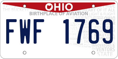 OH license plate FWF1769