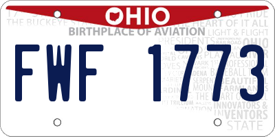 OH license plate FWF1773
