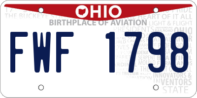 OH license plate FWF1798