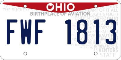 OH license plate FWF1813