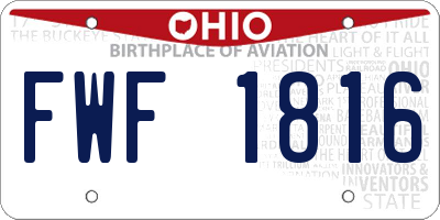 OH license plate FWF1816