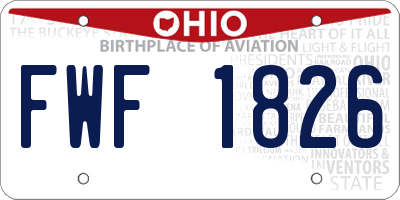 OH license plate FWF1826