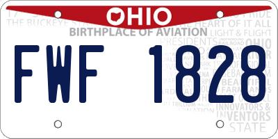 OH license plate FWF1828