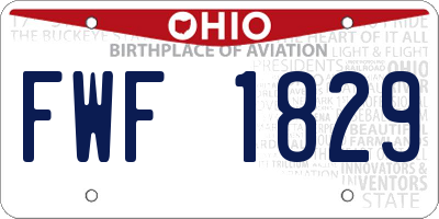 OH license plate FWF1829