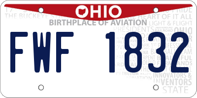 OH license plate FWF1832