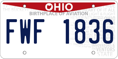 OH license plate FWF1836