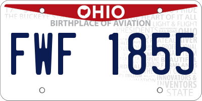 OH license plate FWF1855