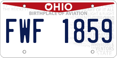 OH license plate FWF1859