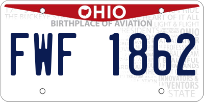 OH license plate FWF1862