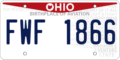 OH license plate FWF1866