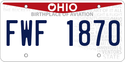 OH license plate FWF1870