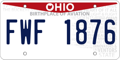 OH license plate FWF1876