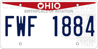OH license plate FWF1884