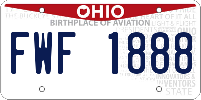 OH license plate FWF1888