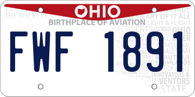 OH license plate FWF1891