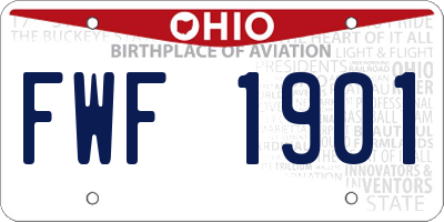 OH license plate FWF1901