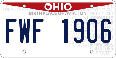 OH license plate FWF1906