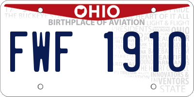 OH license plate FWF1910