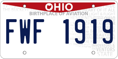 OH license plate FWF1919