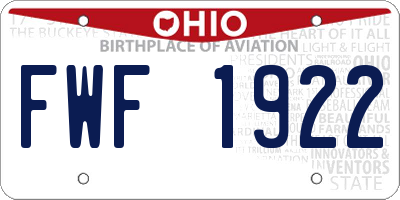 OH license plate FWF1922