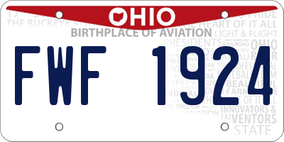 OH license plate FWF1924