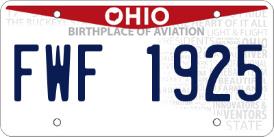 OH license plate FWF1925