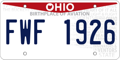 OH license plate FWF1926