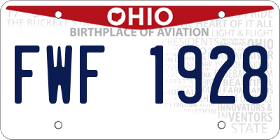 OH license plate FWF1928