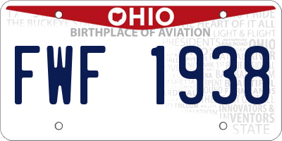 OH license plate FWF1938