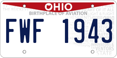 OH license plate FWF1943