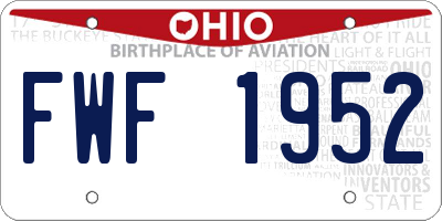 OH license plate FWF1952