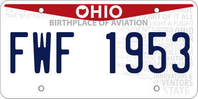 OH license plate FWF1953