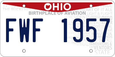 OH license plate FWF1957