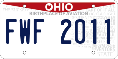 OH license plate FWF2011