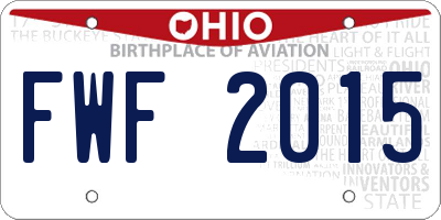 OH license plate FWF2015