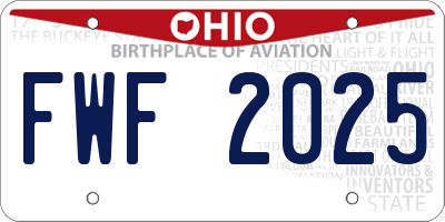 OH license plate FWF2025