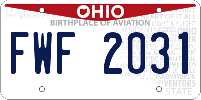 OH license plate FWF2031