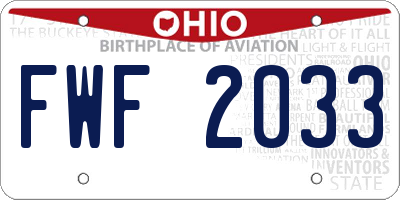 OH license plate FWF2033