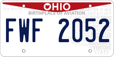 OH license plate FWF2052