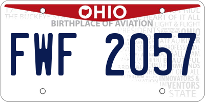 OH license plate FWF2057
