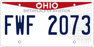 OH license plate FWF2073