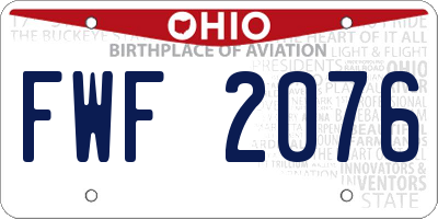 OH license plate FWF2076